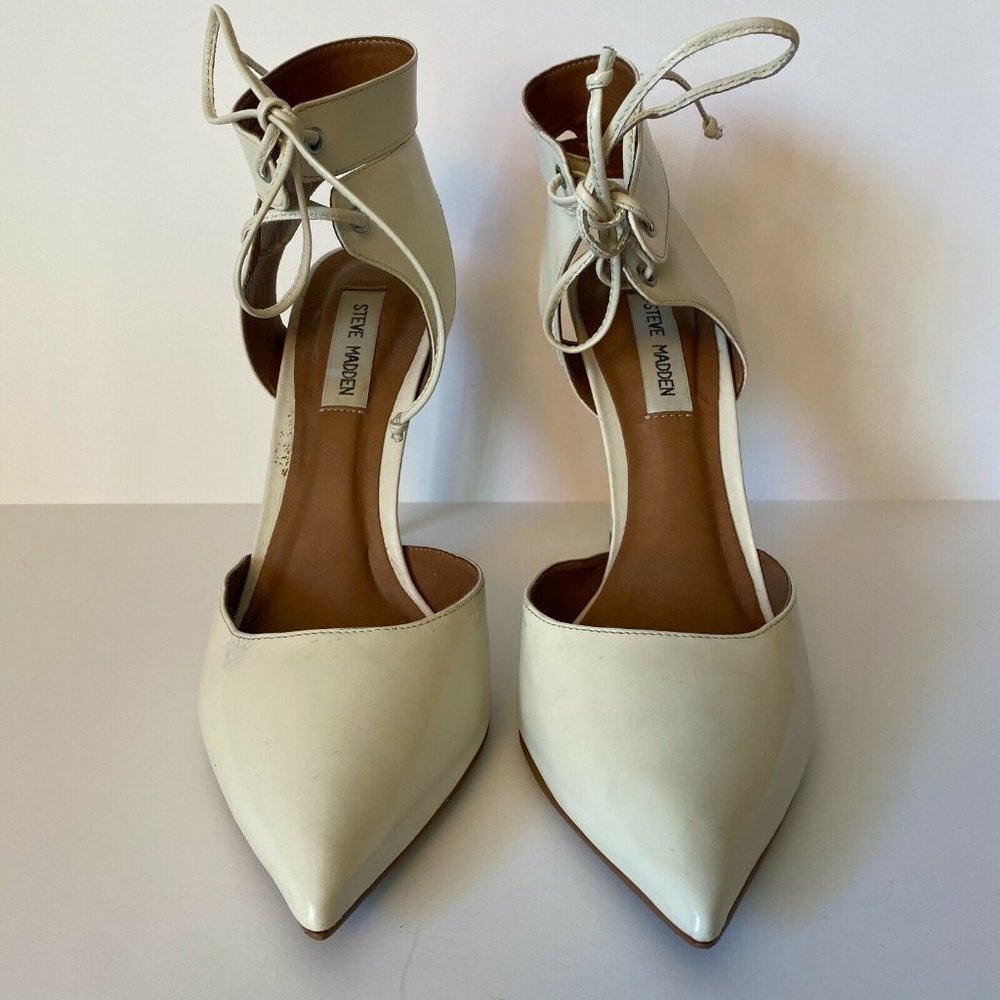 STEVE MADDEN WOMENS WHITE PUMP HEELS SIZE 10 M